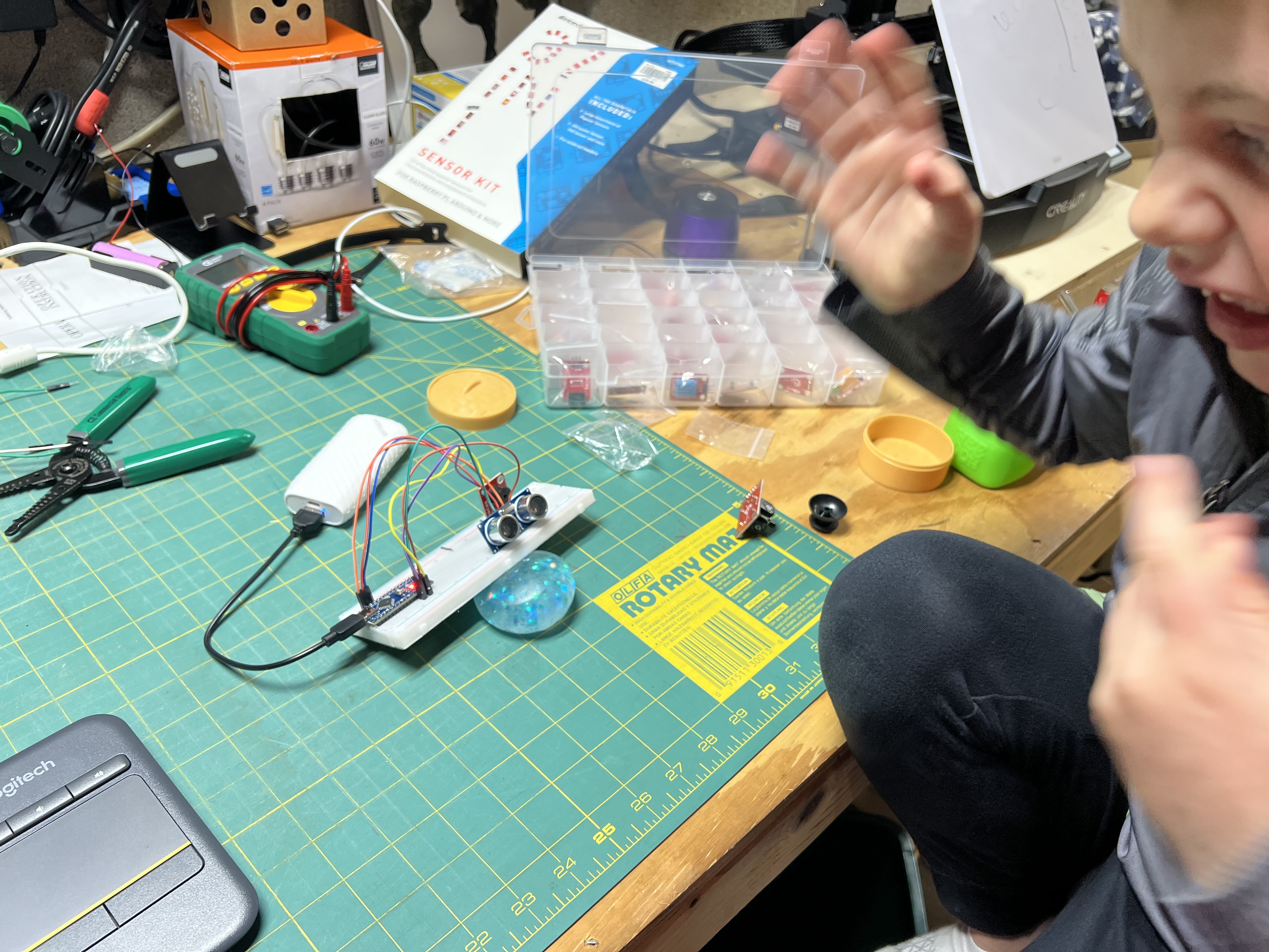 Breadboard wiring close-up